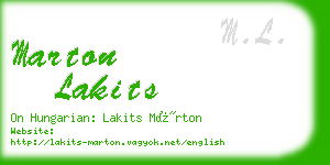 marton lakits business card